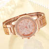 6PCS Rose Gold Luxury Watch and Jewelry Set |