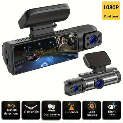 1080P Dual Camera Dash Cam | Front and Inside Car DVR